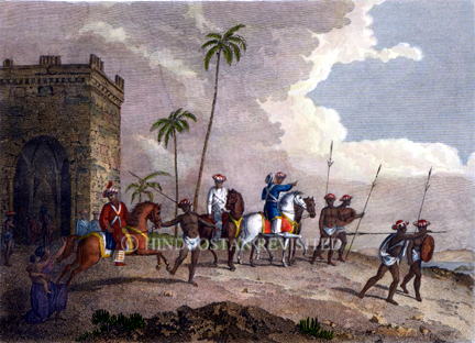 /data/Original Prints/Portraiture, Portraits, Occupations, Trades and Professions, People/A GRACIA CHIEFTAIN OR RAJAH WITH HIS SUARREE OR USUAL ATTENDANTS.jpg